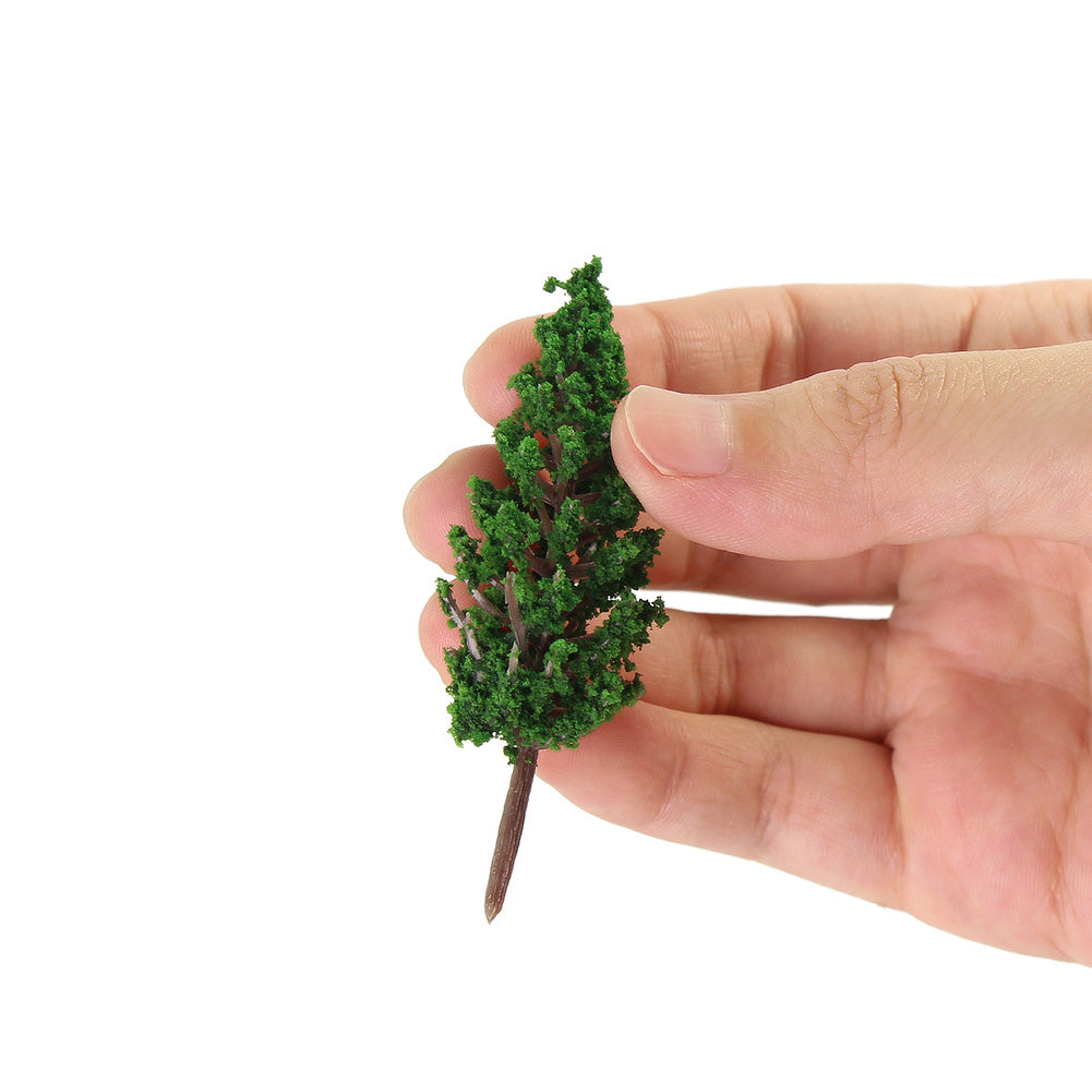 S6823 40pcs N TT Scale 1:100 Model Pine Trees Green Railway Layout 6cm