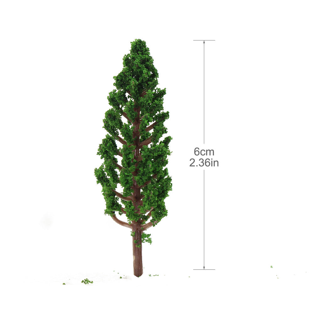 S6823 40pcs N TT Scale 1:100 Model Pine Trees Green Railway Layout 6cm