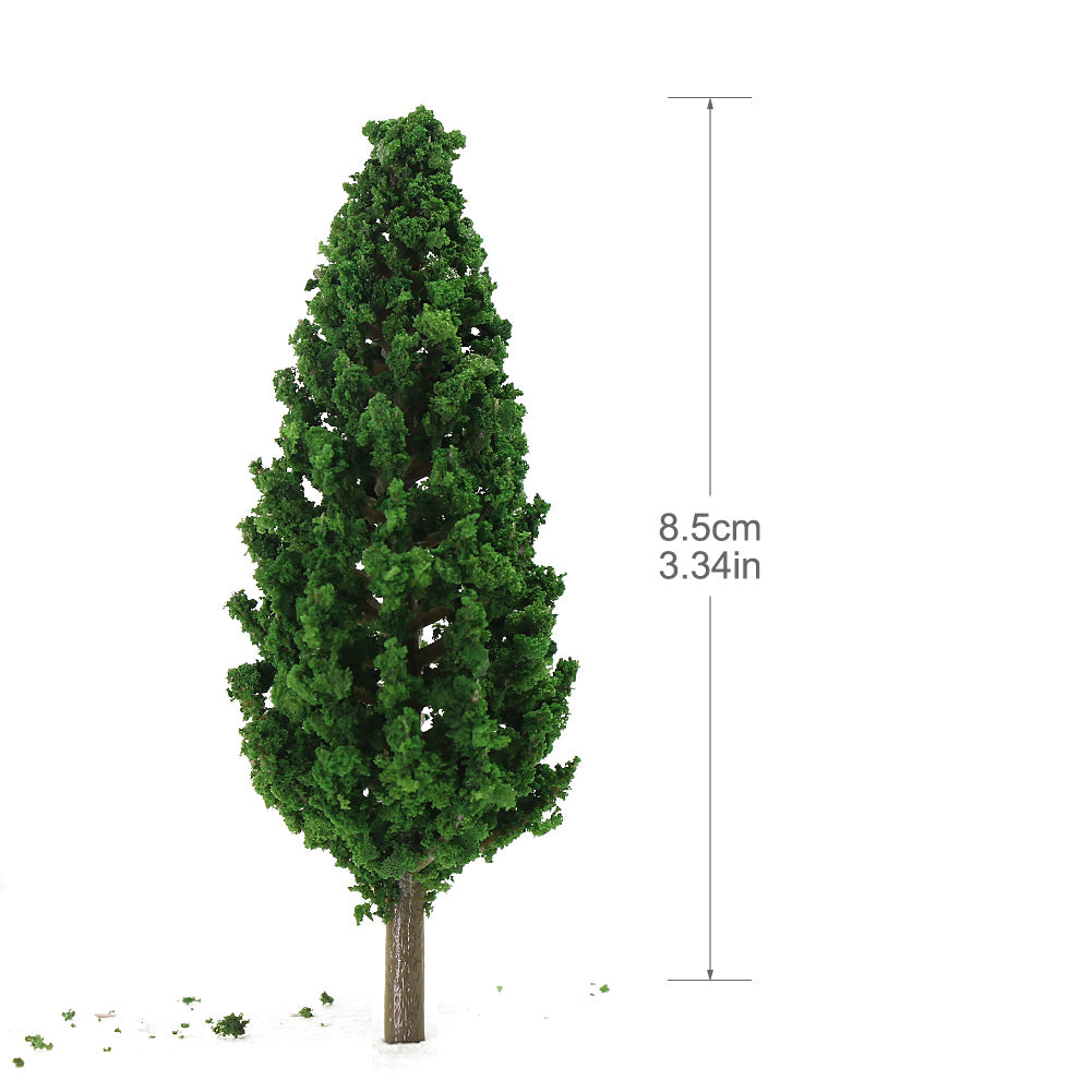 S9536 20pcs HO OO Scale 1:75 Model Train Pine Trees Green For Layout 85mm