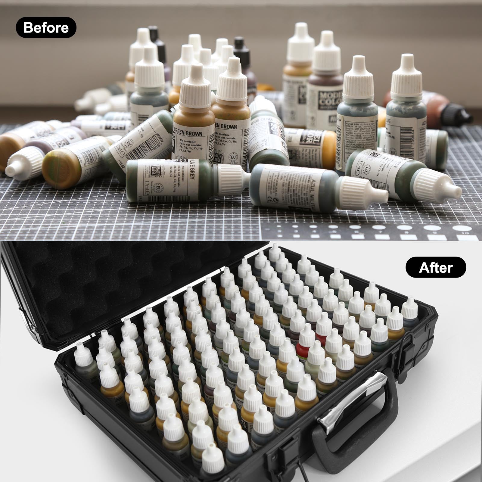 SN08 1 Unit 95 Holes Paint Bottle Storage Carrying Suitcase for Tattoo Liquids,Pigment,Alcohol Ink,Essential Oil
