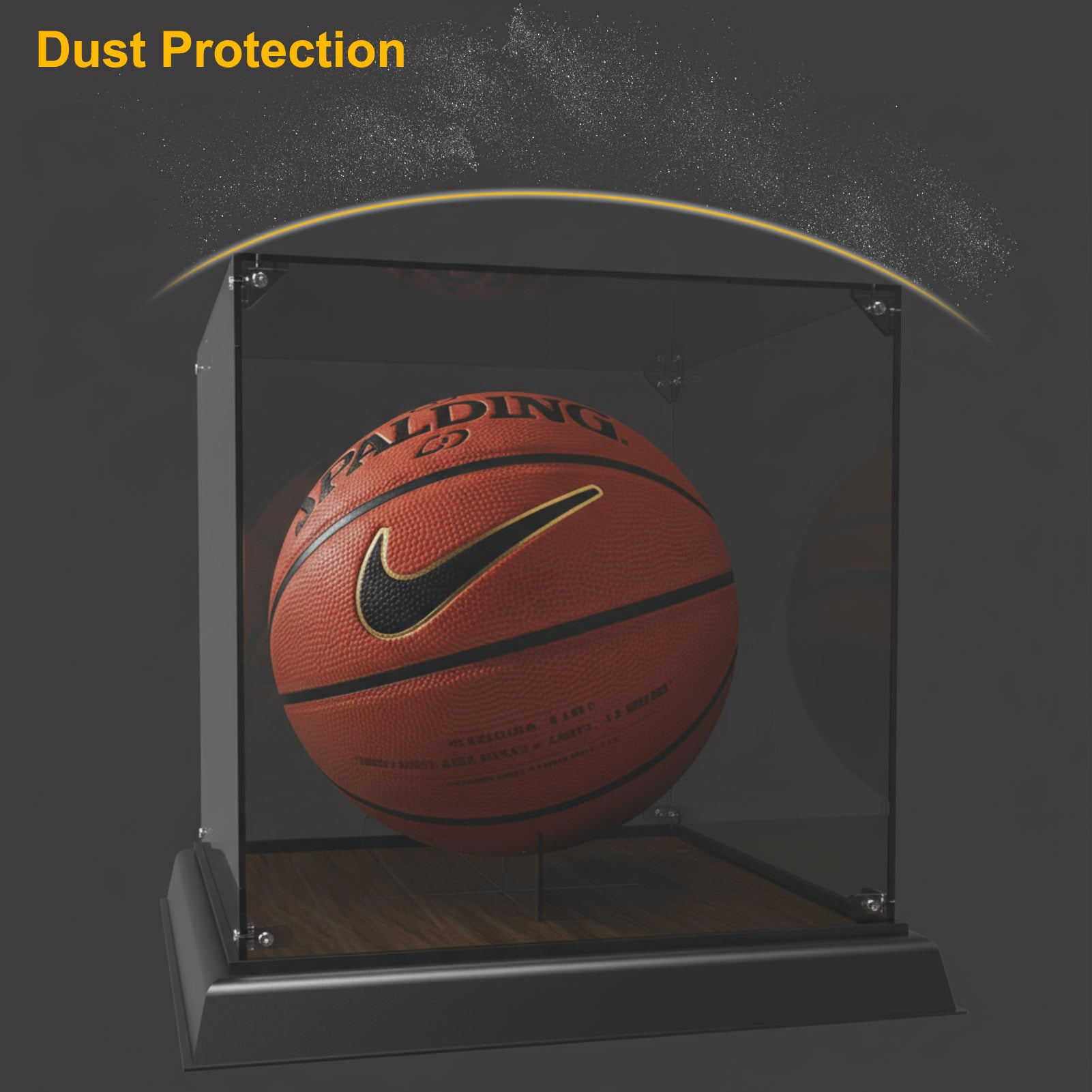 SN1030F 1 Unit Acrylic Storage Display Box Dustproof with 30cm Square Wood Base