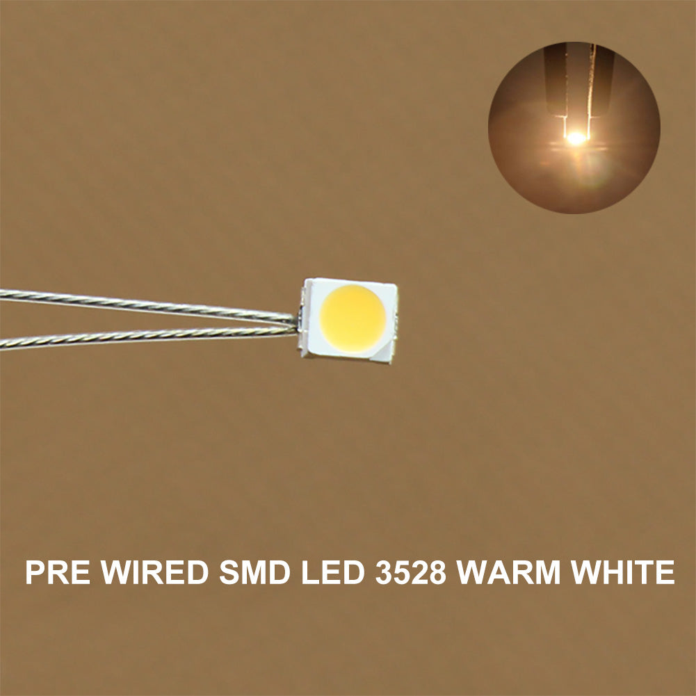 T3528 20pcs Pre-soldered micro litz Wire SMD LED 3528 Light