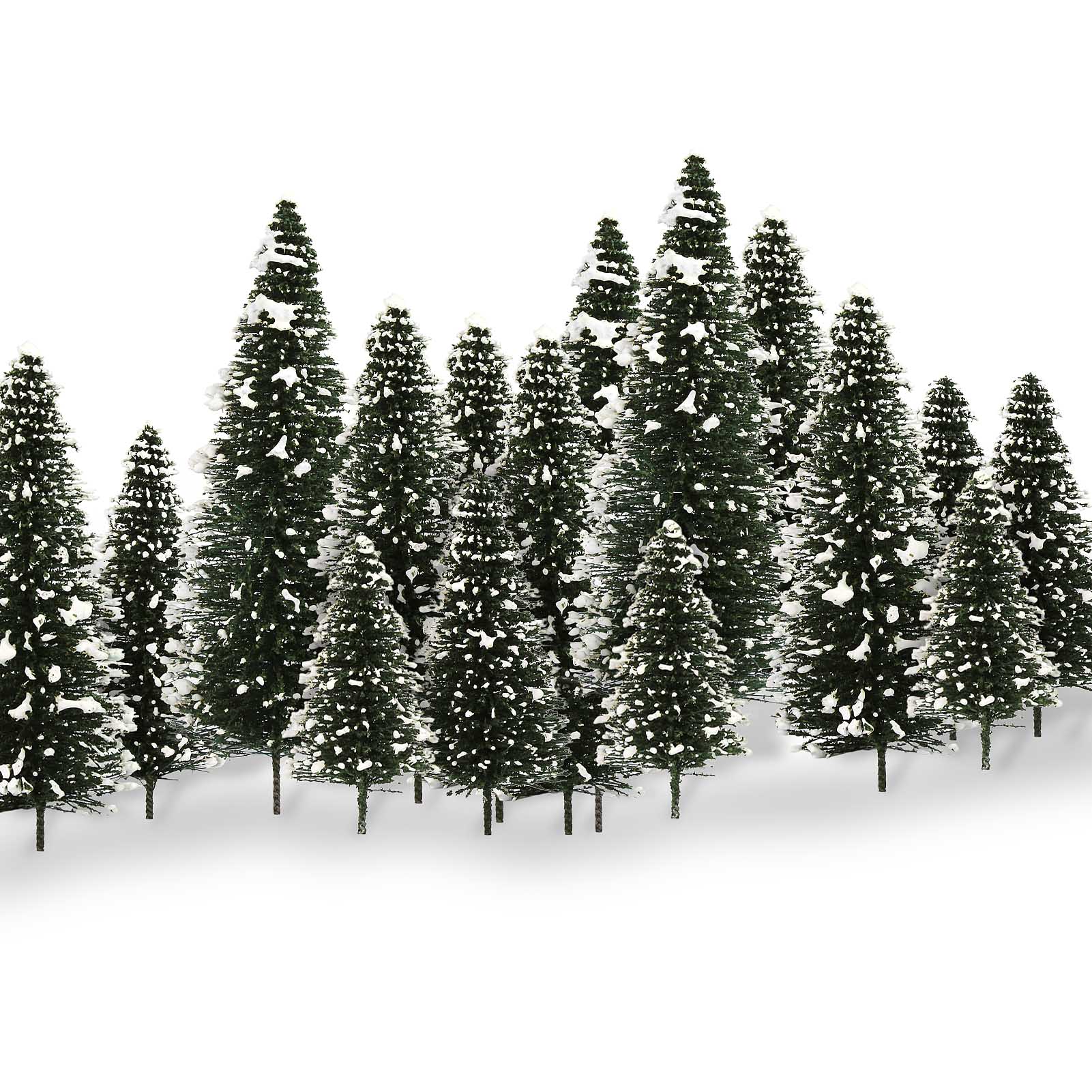 XS08 Model Snowy Pine Trees Deep Green Christmas Pines for O HO N Z Scale Xmas Layout