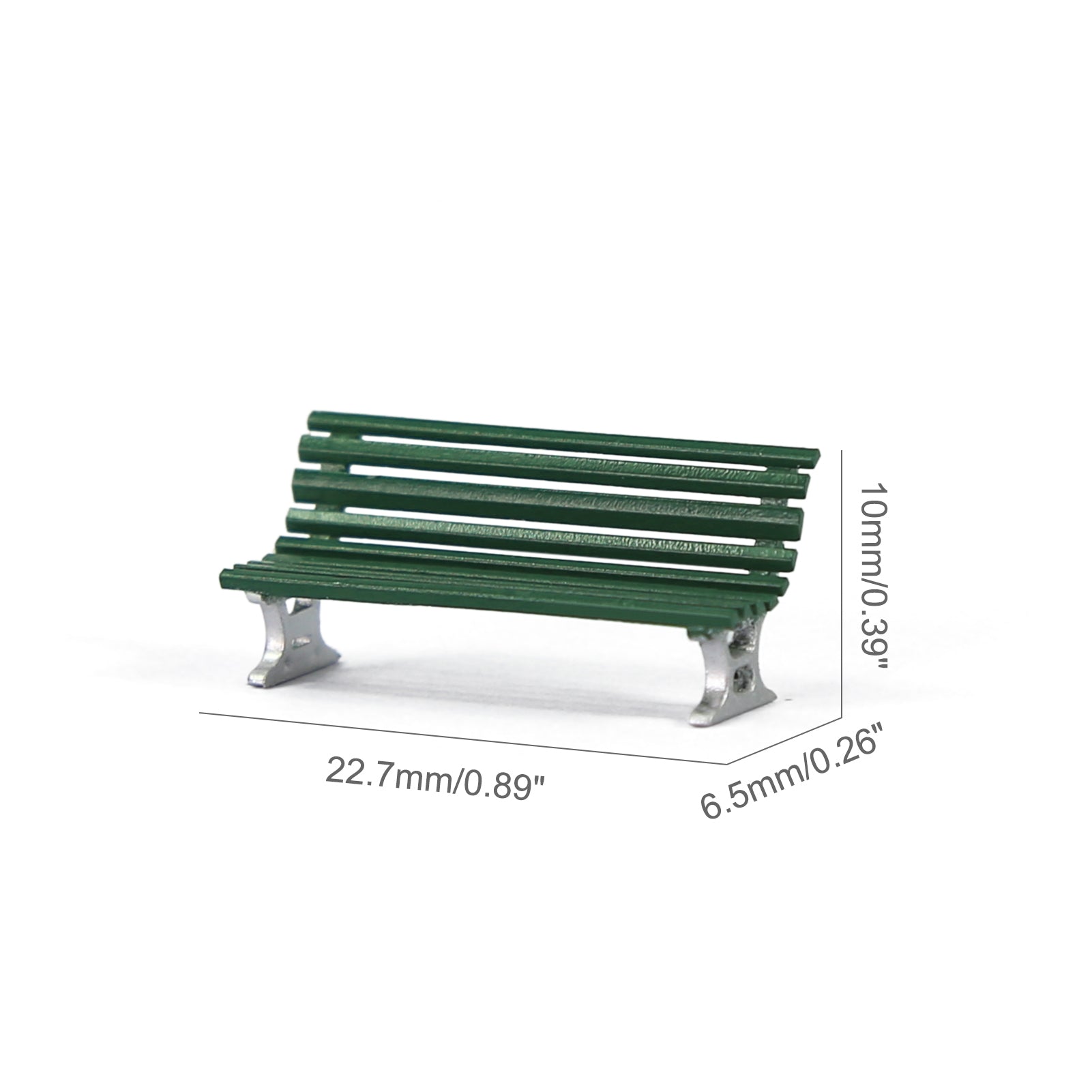 ZY38087 12pcs HO Scale 1:87 Model Park Garden Benches Street Station Seat Chairs