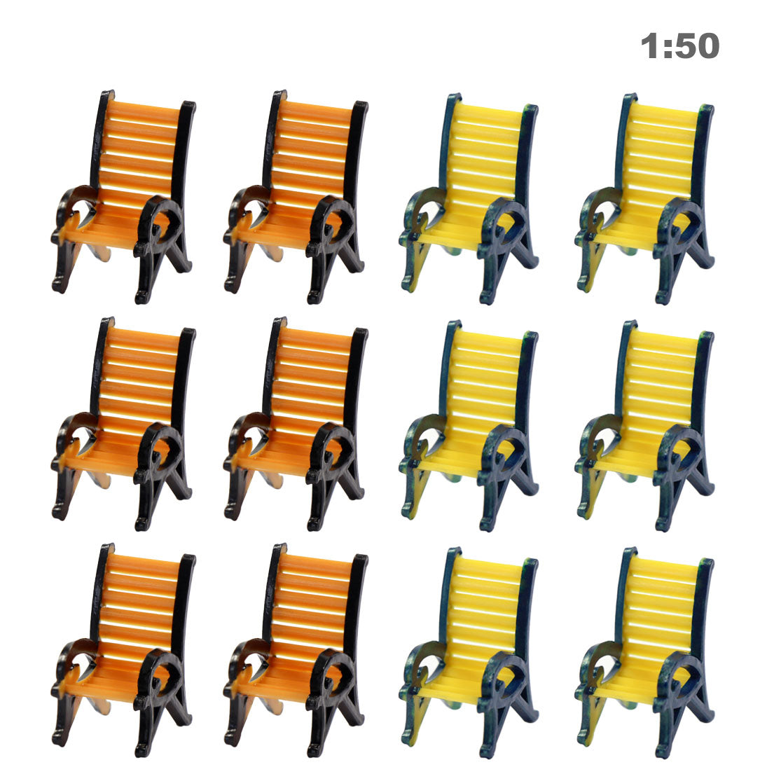 TYS18050 12pcs O Scale 1:50 Model Leisure Chairs