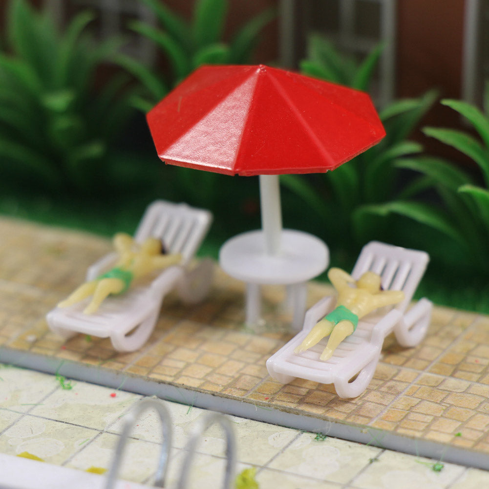 TYS15100 12pcs TT Scale 1:100 Sun Loungers Beach Chair