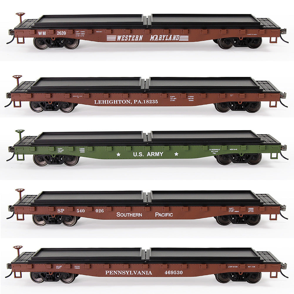 C8741 1pc HO Scale 1:87 52ft Flat Car Flatbed