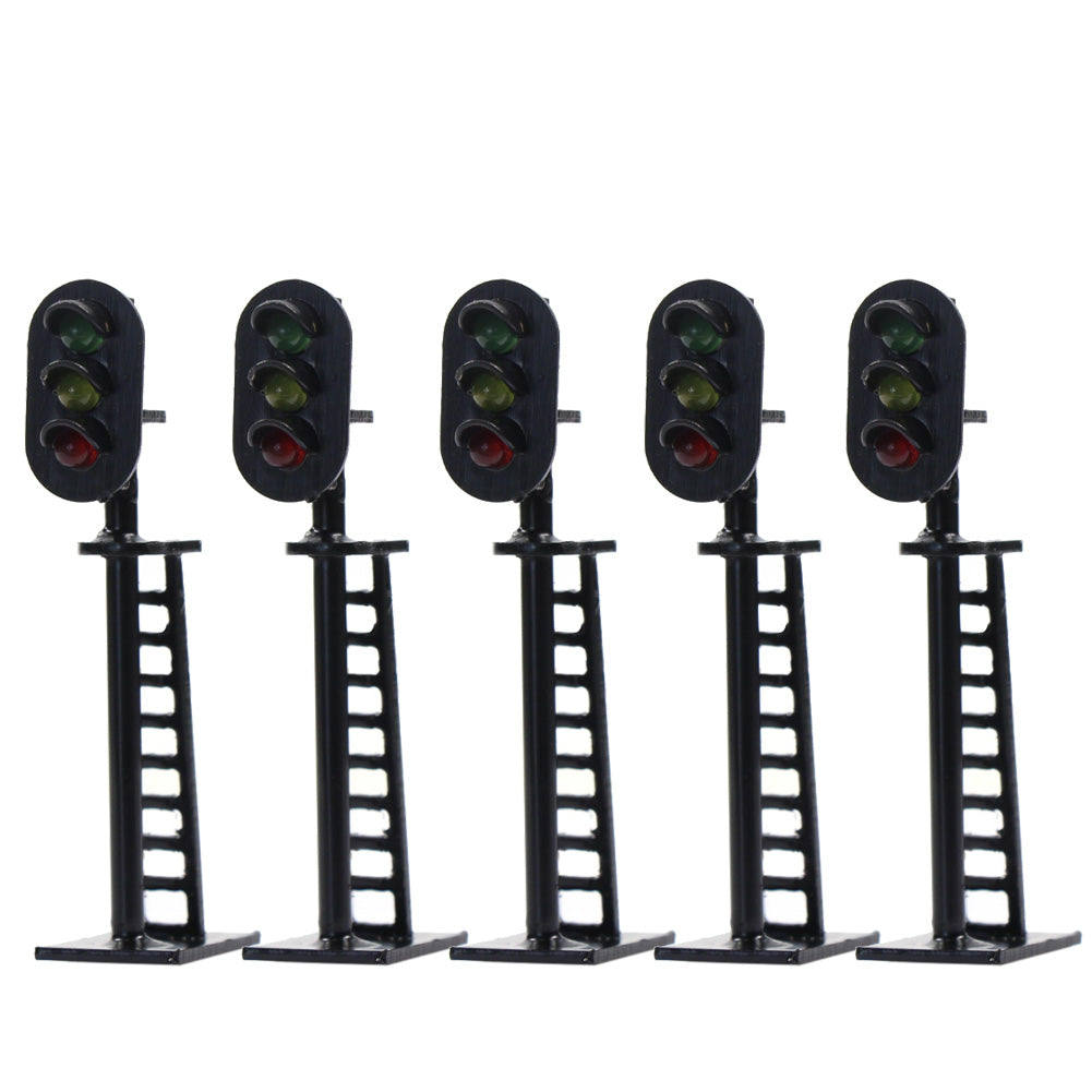 JTD06 5pcs N Scale 1:160 3-Light Block Signals G/Y/R LED