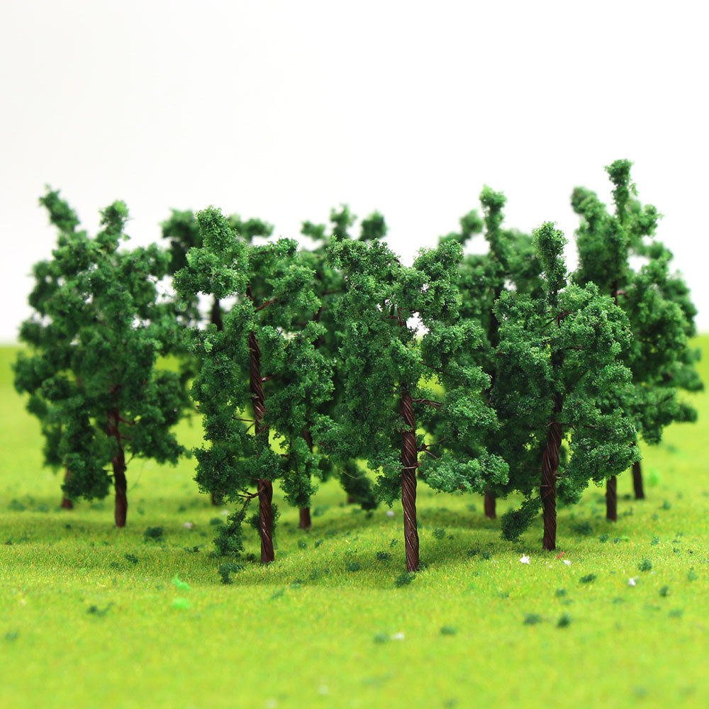 D5020 50pcs N Z Scale 1:150 Model Tower Trees Dark Green 5cm