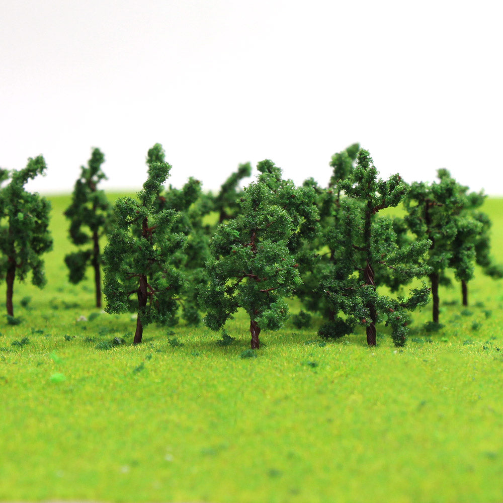 D3210 100pcs N Z Scale 1:200 Model Green Tree with Iron Wire