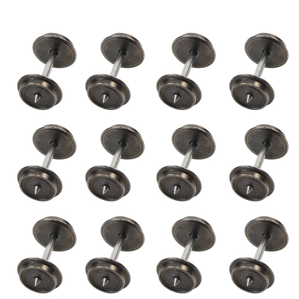 HP0387 12pcs HO Scale 1:87 36'' Metal AC Wheels Conductive