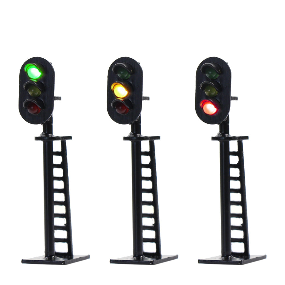 JTD06 5pcs N Scale 1:160 3-Light Block Signals G/Y/R LED