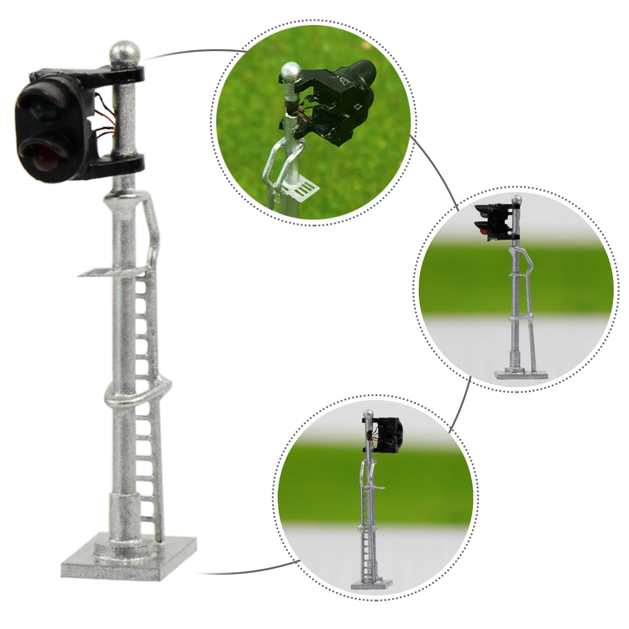 JTD1503GR 3pcs N Scale 1:160 Traffic Signal Block Light LED