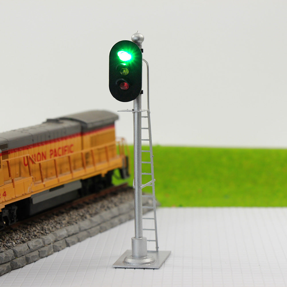 JTD433GYR 2pcs O Scale 1:43 Railway Block Signal with Ladder