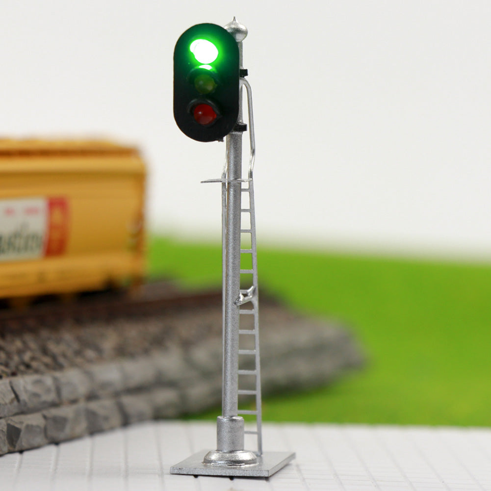 JTD873GYR 3pcs HO Scale 1:87 Track Block Signals 3-light LEDs