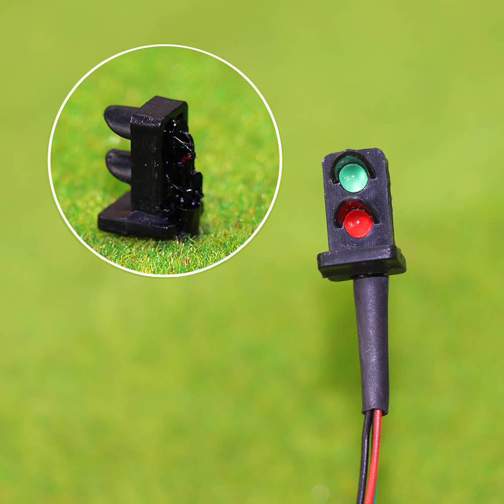 JTD871GR 5pcs HO scale 1:87 Railway Rectangle Dwarf Signals LED