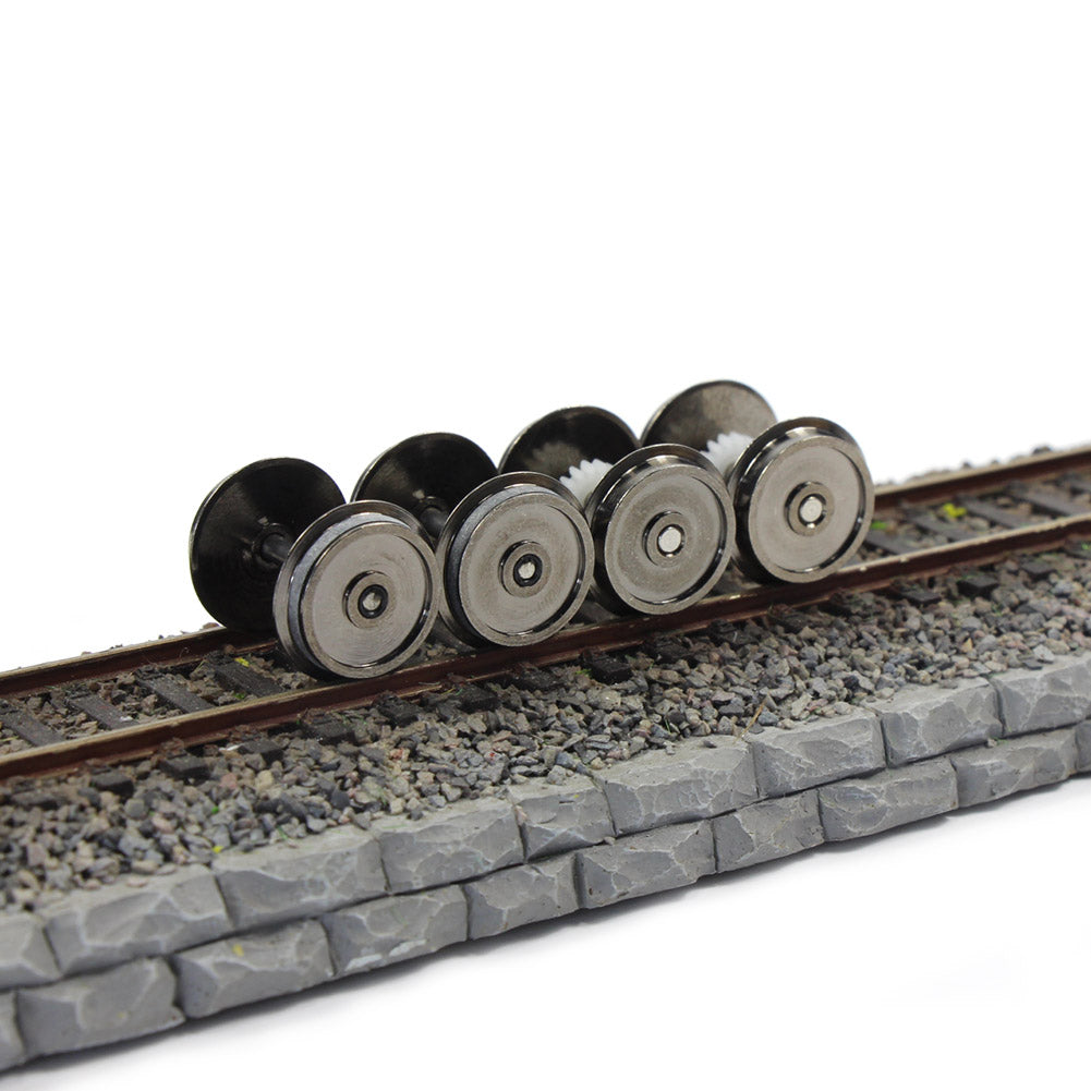 HP0287 2 Pairs HO Scale 1:87 Model Train 48'' Metal DC Wheels