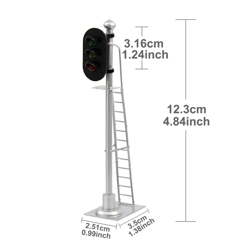 JTD433GYR 2pcs O Scale 1:43 Railway Block Signal with Ladder
