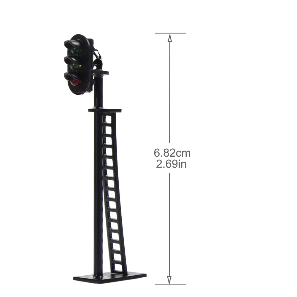 JTD04 5pcs HO Scale 3-Light Block Signals G/Y/R 12V