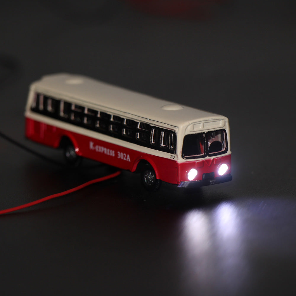 EBS15002 4pcs N scale 1:150 Model Buses Lighted Diecast Alloy