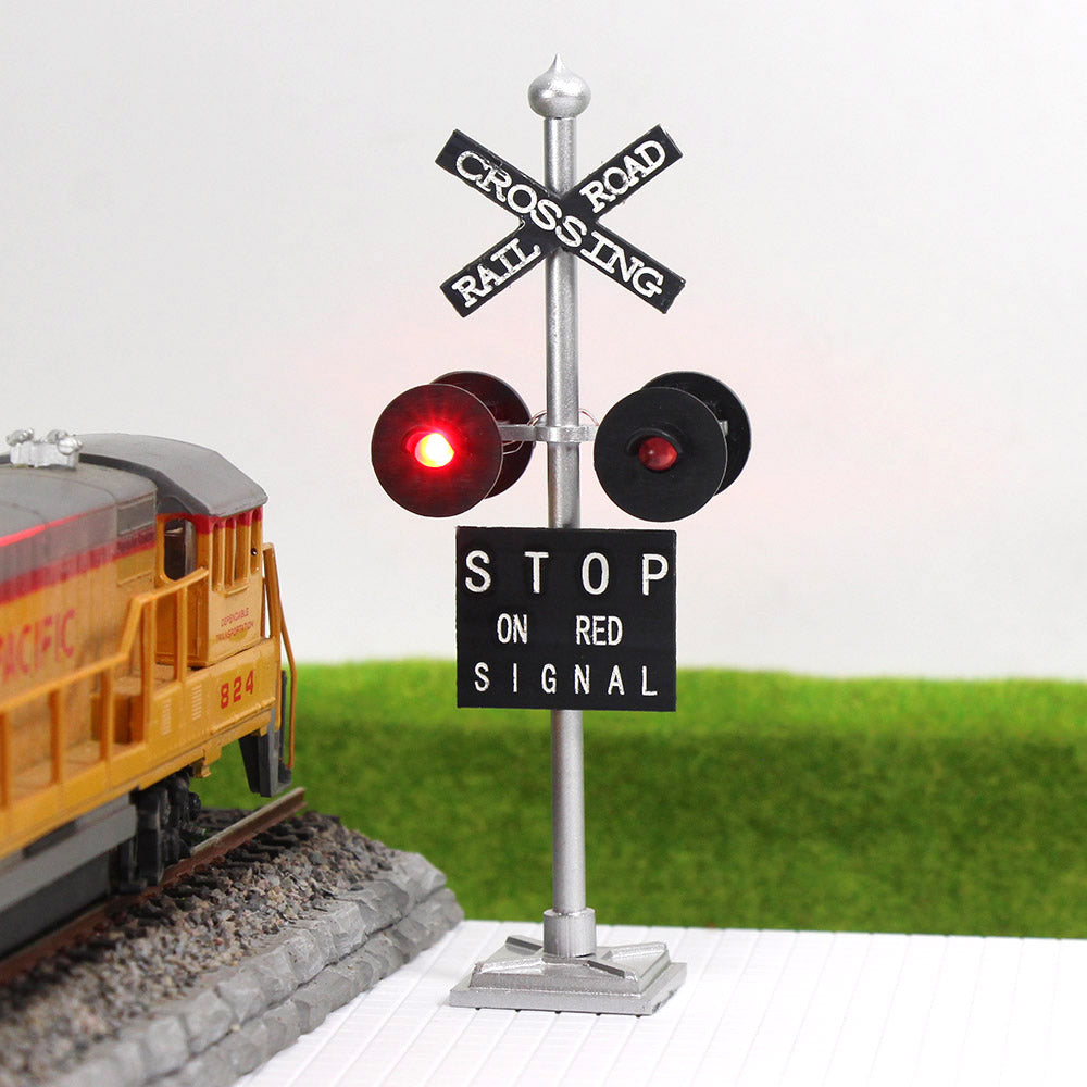 JTD436RP 1 Set O Scale 1:43 Railway Crossing Signal with Circuit Board Flasher