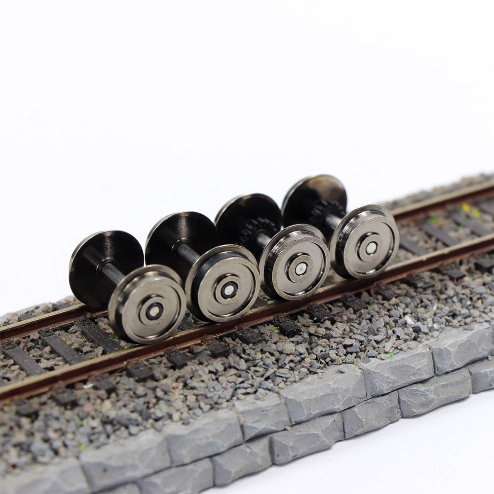 HP0187 2 Pairs HO Scale 1:87 Model Train 38'' Metal DC Wheels