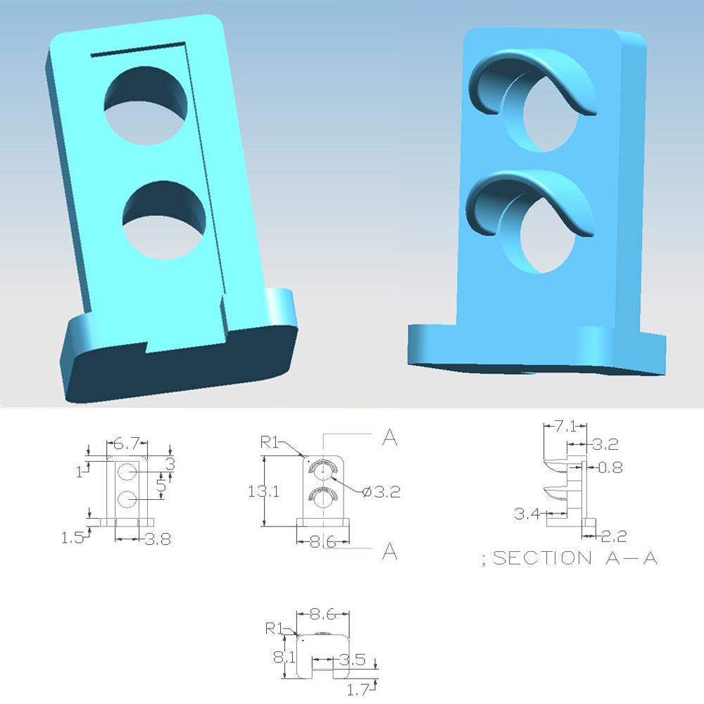 JTD871GR 5pcs HO scale 1:87 Railway Rectangle Dwarf Signals LED