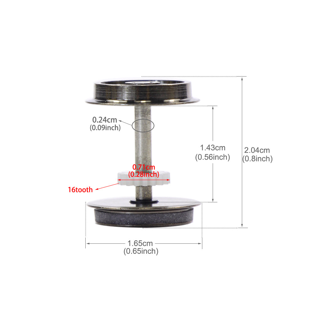 HP0287 2 Pairs HO Scale 1:87 Model Train 48'' Metal DC Wheels