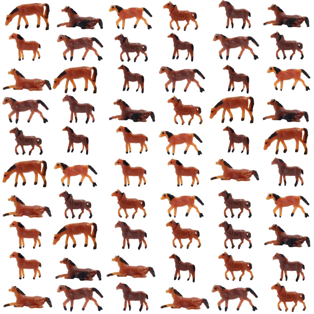 AN15002 60pcs N Scale 1:150 Well Painted Farm Animals Horses