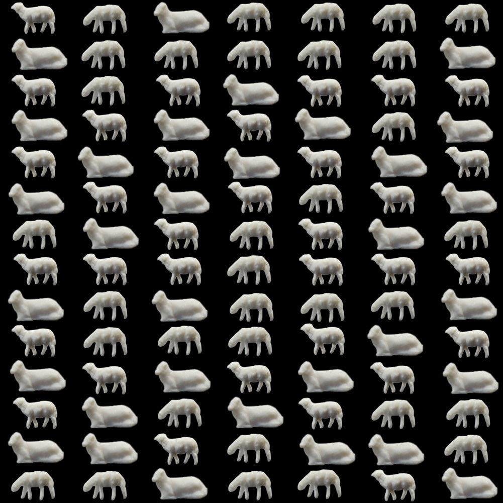 AN15003B 100pcs N Scale 1:150 UnPainted White Sheep Farm Animals