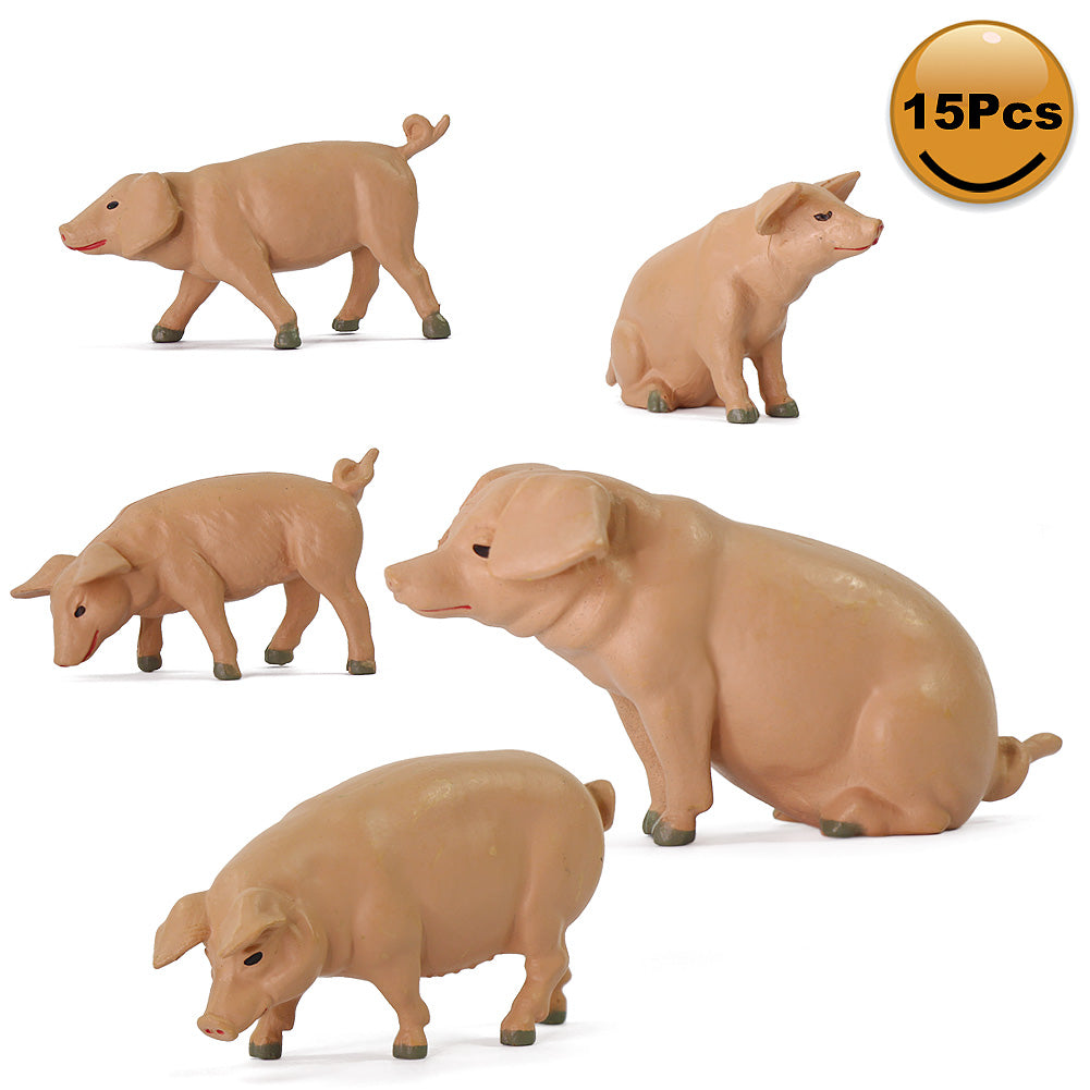 AN2501 15pcs 1:25 G Scale Model Pig Farm Animals