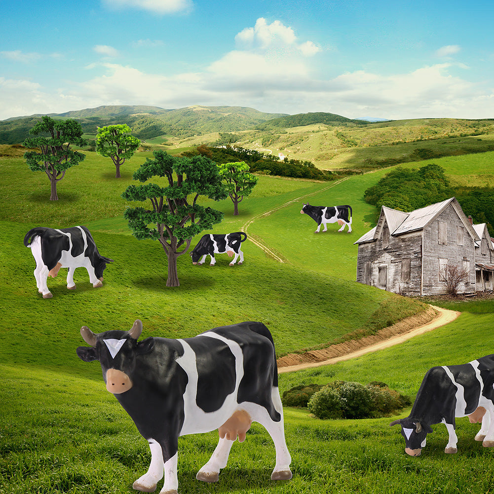 AN4301 12pcs 1:43 O Scale Painted Cows Farm Animals