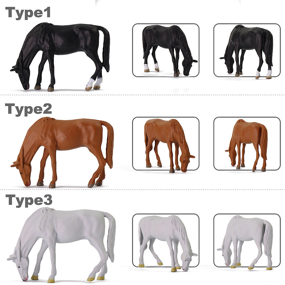 AN4303 15pcs O Scale 1:43 Horses Cows Farm Animals PVC