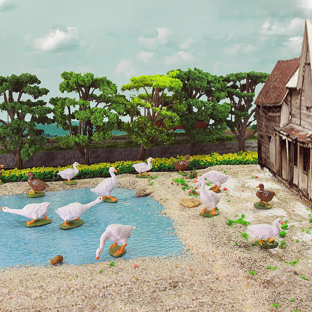 AN4305 14pcs O Scale 1:43 Scale Model Duck Goose Farm Animals