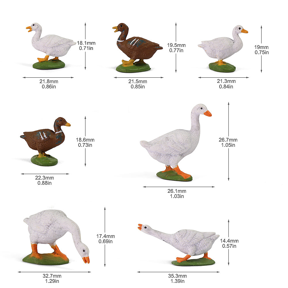 AN4305 14pcs O Scale 1:43 Scale Model Duck Goose Farm Animals