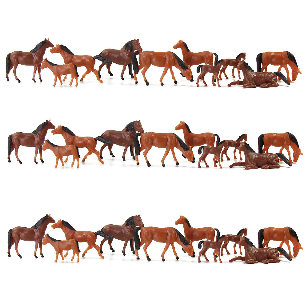 AN8702 30pcs HO Scale 1:87 Well Painted Horses Farm Animals