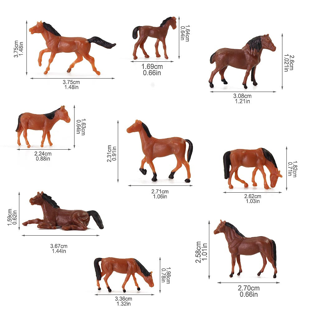 AN8702 30pcs HO Scale 1:87 Well Painted Horses Farm Animals