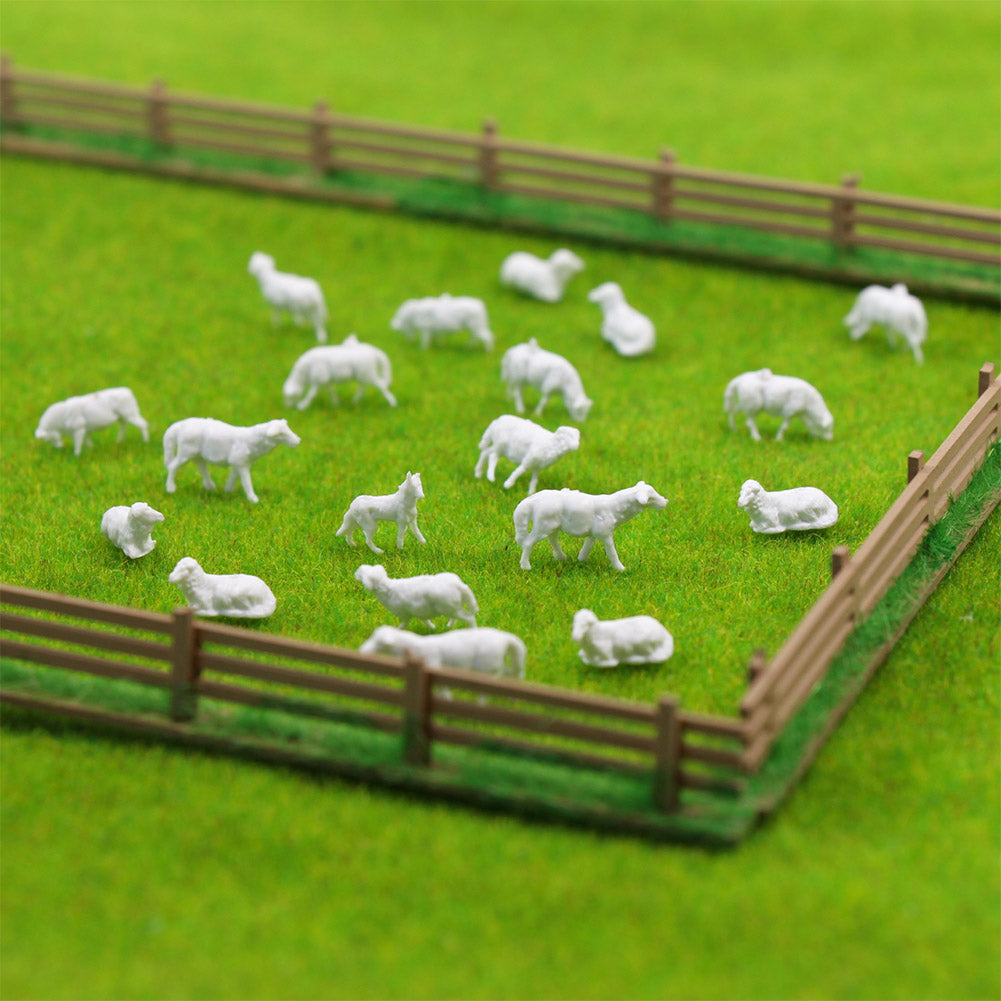 AN8703B 100pcs HO Scale 1:87 UnPainted White Farm Animals Sheep