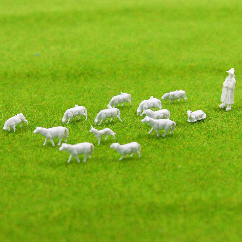 AN8703B 100pcs HO Scale 1:87 UnPainted White Farm Animals Sheep