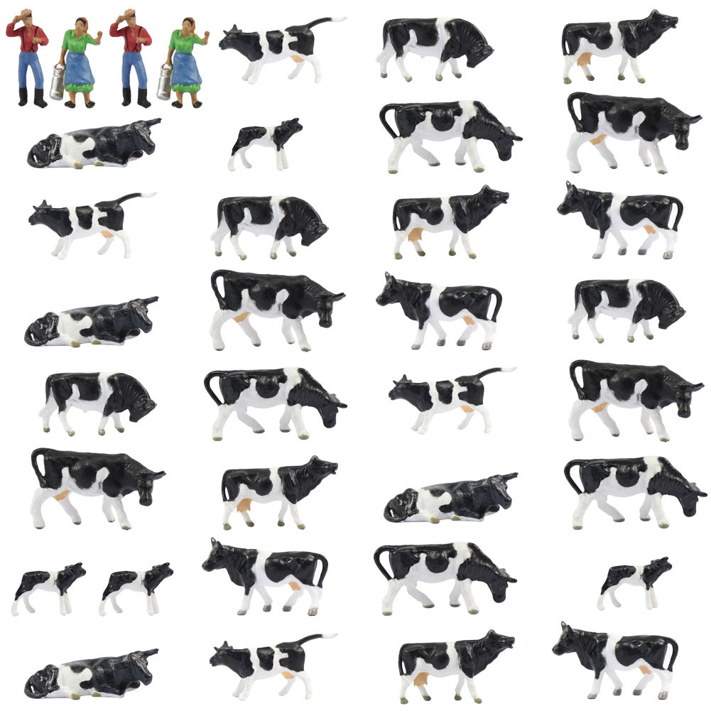 AN8704 36pcs HO Scale 1:87 Cows and Figures
