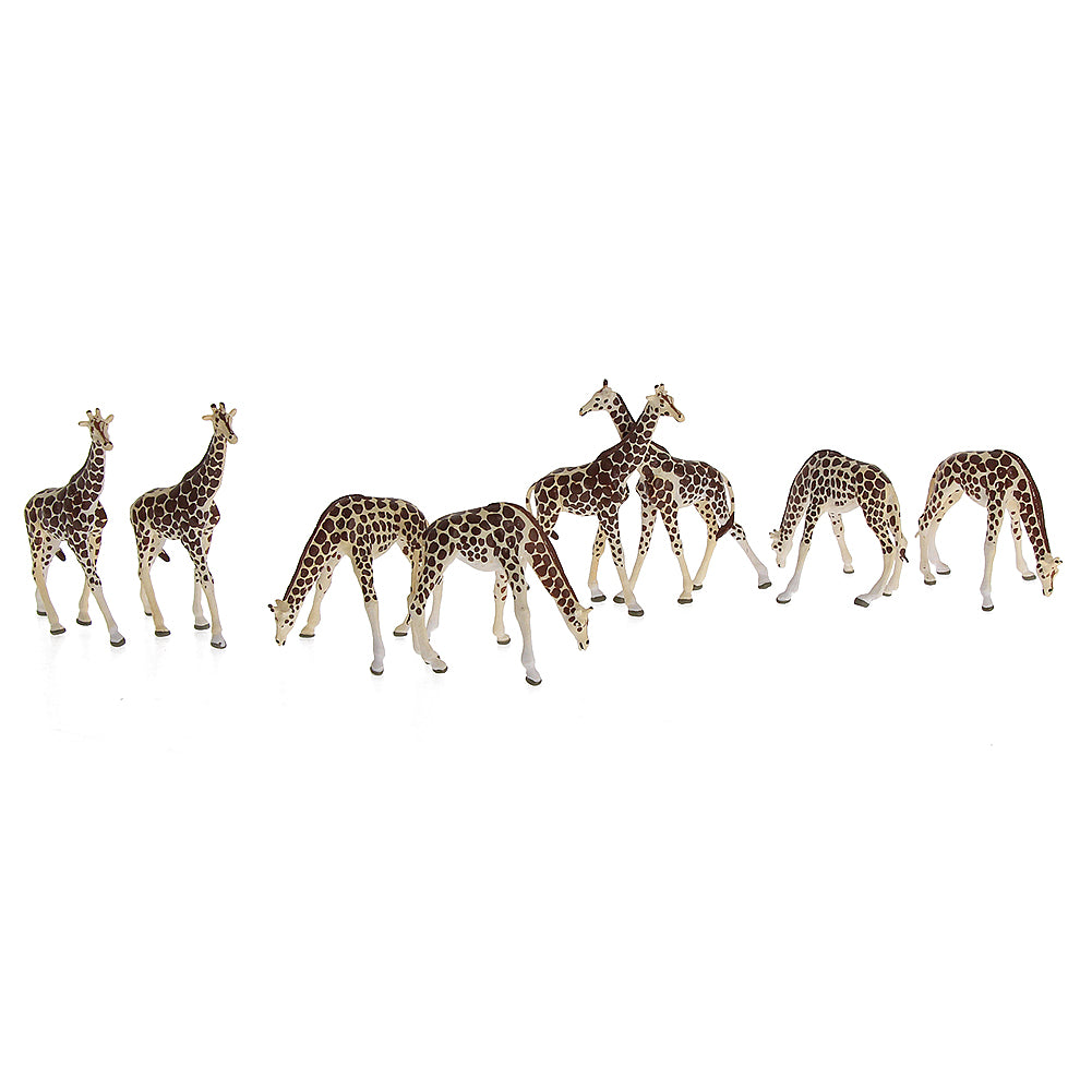 AN8712 8pcs HO Scale 1:87 Giraffe Painted Wild Animals PVC