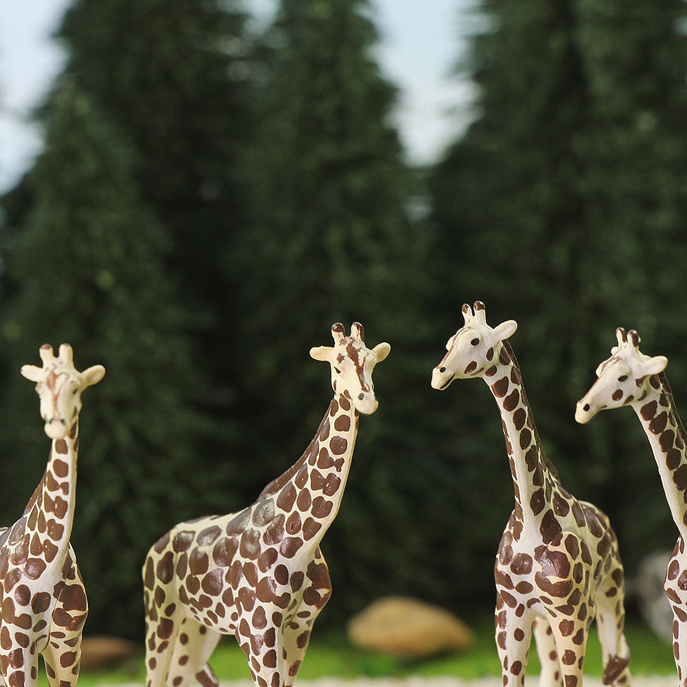 AN8712 8pcs HO Scale 1:87 Giraffe Painted Wild Animals PVC
