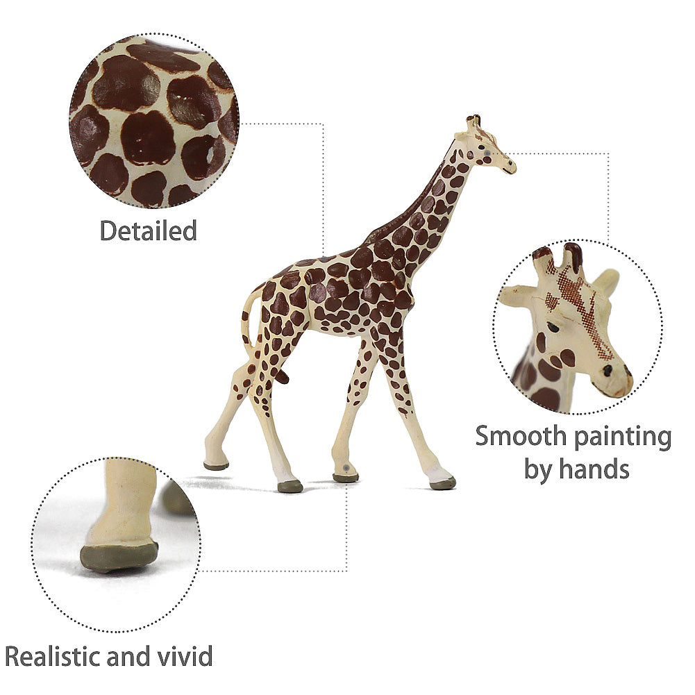 AN8712 8pcs HO Scale 1:87 Giraffe Painted Wild Animals PVC