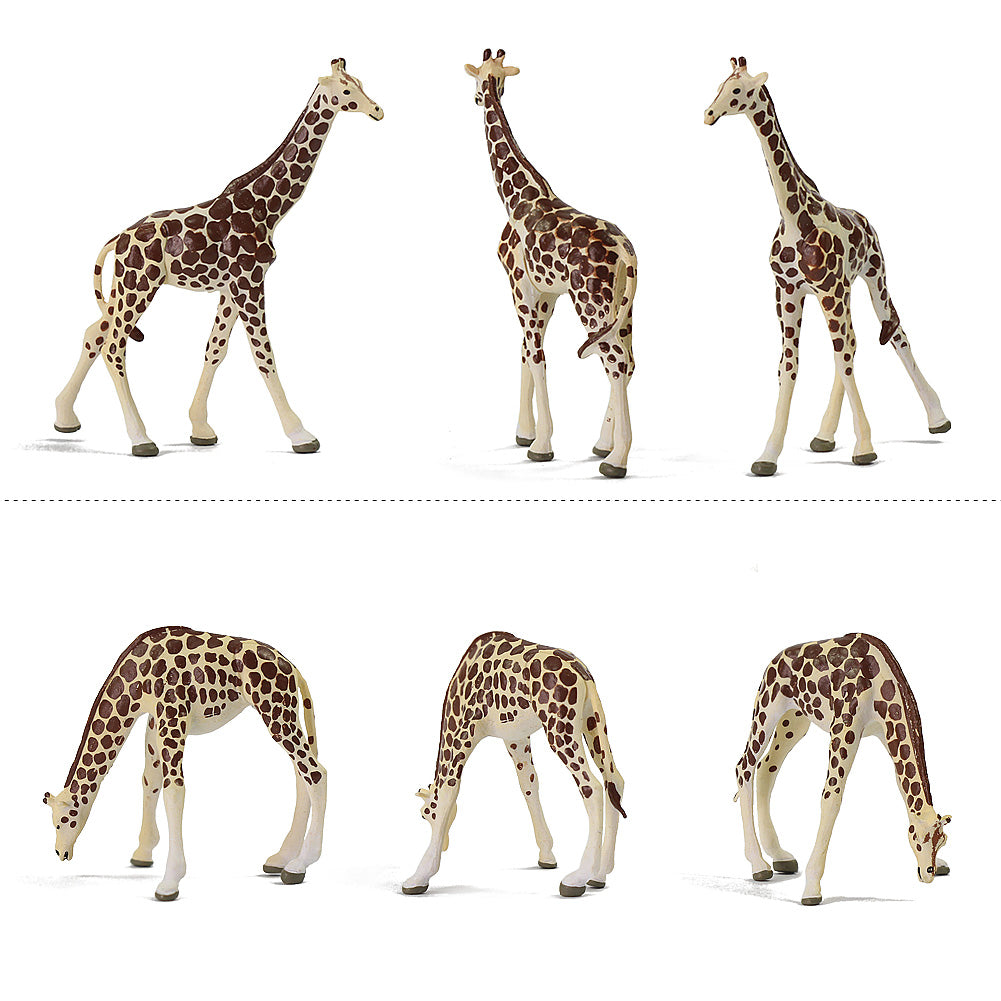AN8712 8pcs HO Scale 1:87 Giraffe Painted Wild Animals PVC