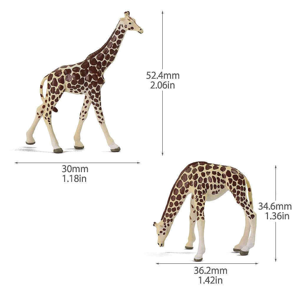 AN8712 8pcs HO Scale 1:87 Giraffe Painted Wild Animals PVC