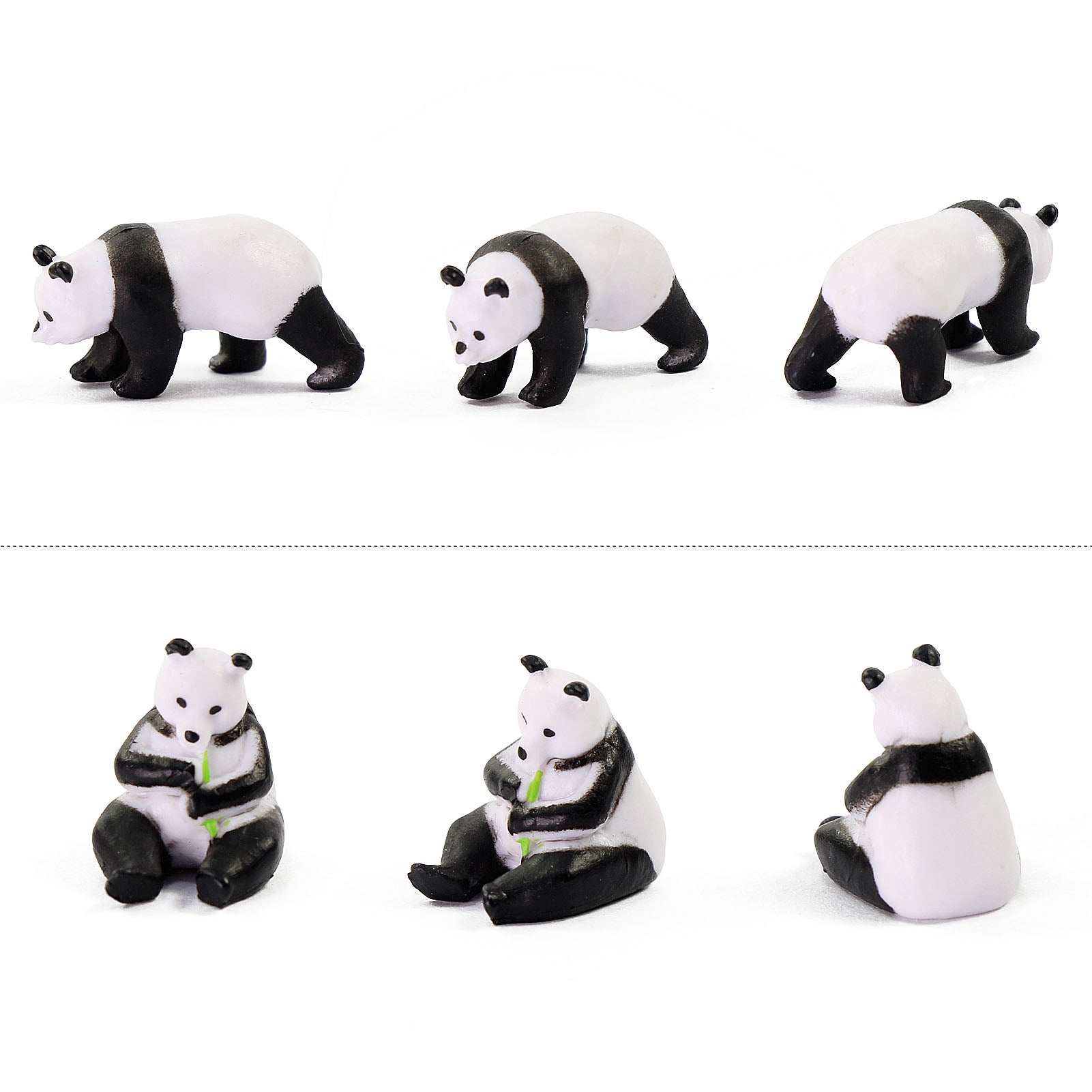 AN8716 12pcs HO Scale 1:87 Painted Pandas Wild Animal PVC