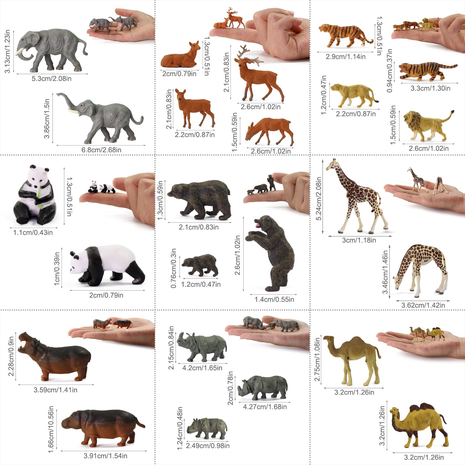 AN8718 24pcs HO Scale 1:87 Model Wild Animals