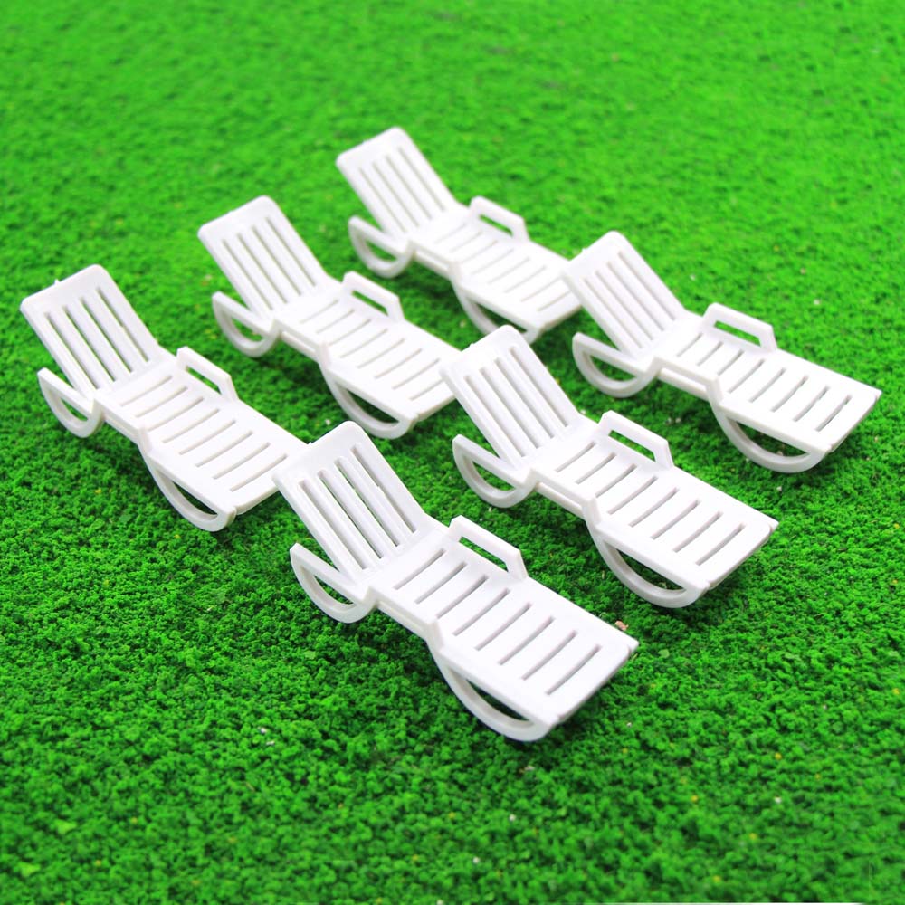 TYS15025 6pcs G Scale 1:25 Model Sun Loungers Beach Chairs