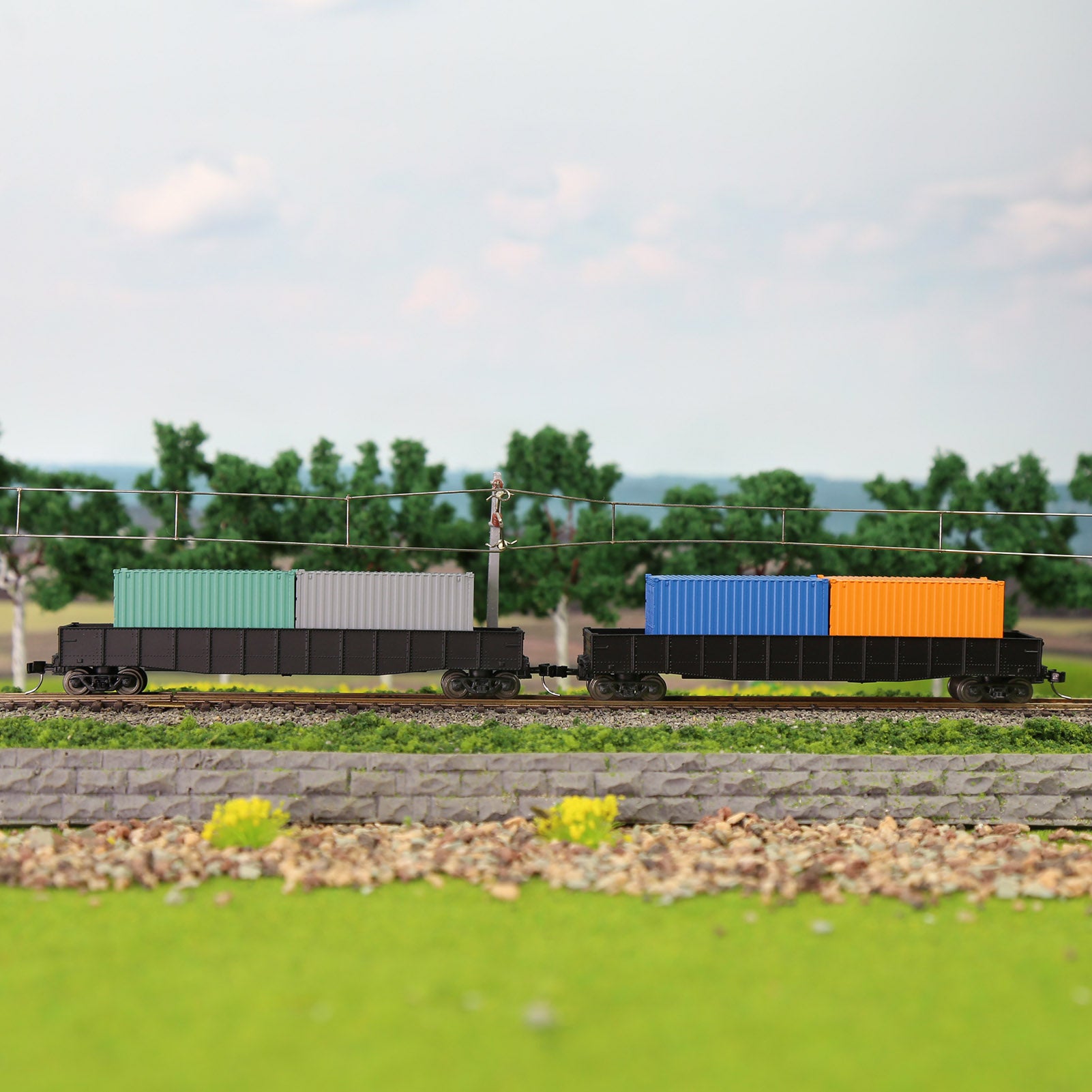 C15007 9pcs N Scale 1:160 20ft Pure Color Shipping Container