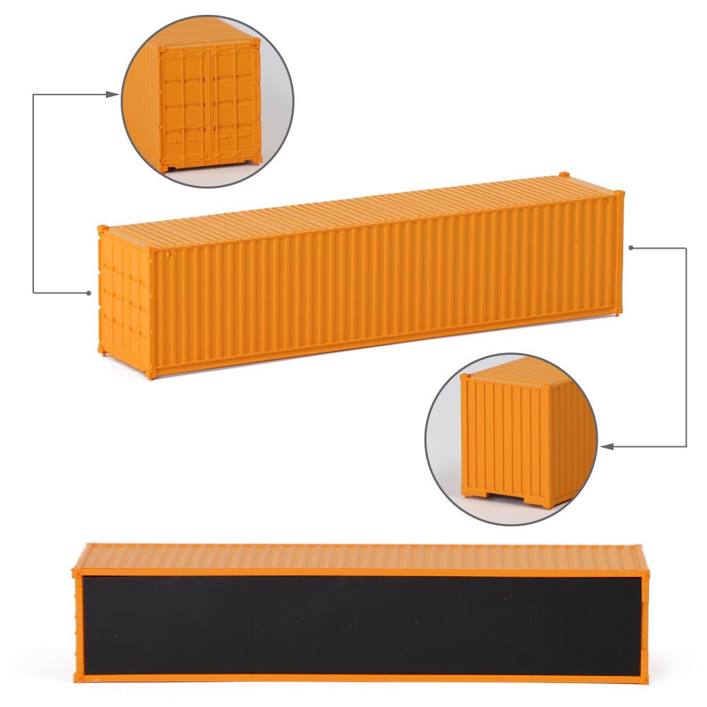 C15008 9pcs N Scale 1:160 40ft Pure Color Shipping Container